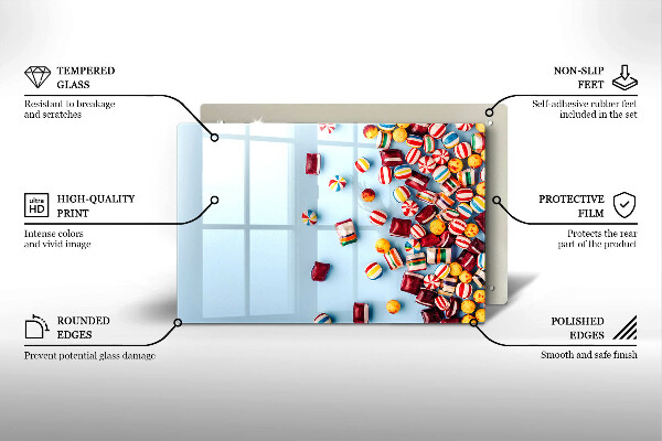 Sklo za varnú dosku Farebné cukríky