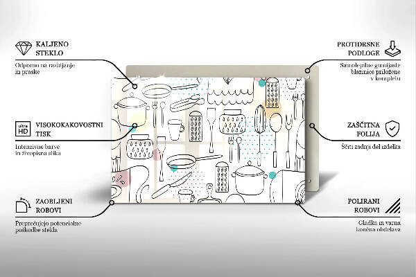 Sklenený kryt za sporák Kuchynské doplnky