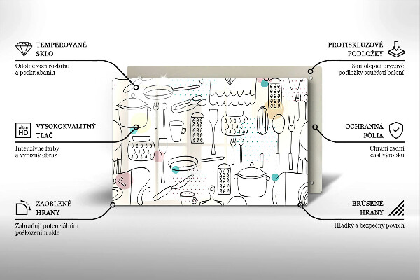 Sklenený kryt za sporák Kuchynské doplnky