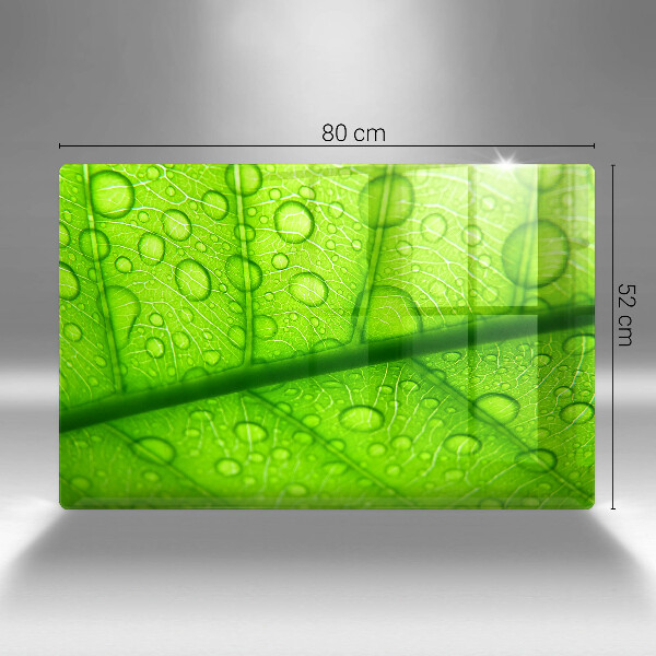 Sklenený kryt za sporák Detailný záber na list