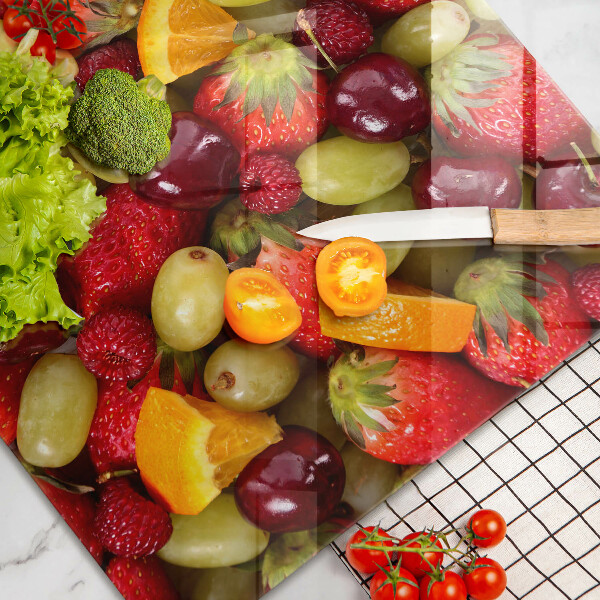 Sklenený kryt za sporák Letné ovocie