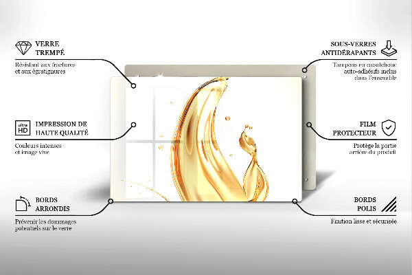 Sklenený kryt za sporák olivový olej