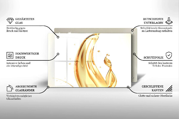 Sklenený kryt za sporák olivový olej