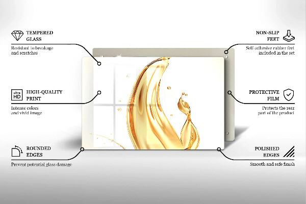 Sklenený kryt za sporák olivový olej