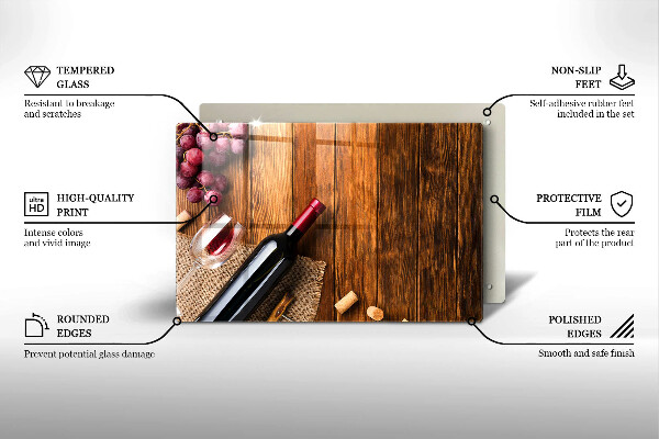 Tvrdené sklo za varnú dosku Fľaša červeného vína
