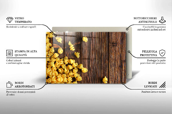 Tvrdené sklo za varnú dosku Cestoviny na stole