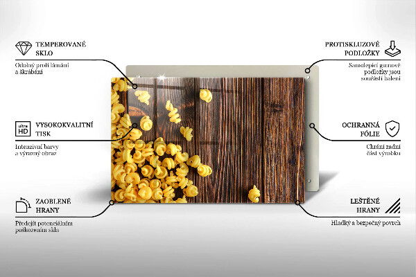 Tvrdené sklo za varnú dosku Cestoviny na stole
