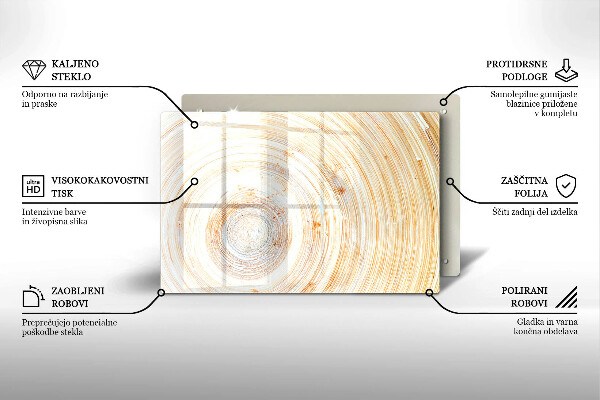 Tvrdené sklo za varnú dosku Textúra dreva