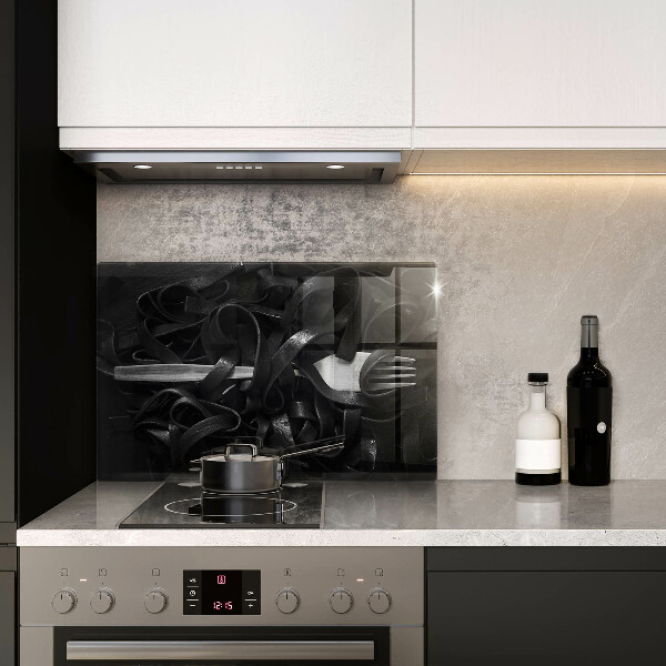 Tvrdené sklo za varnú dosku Čierne cestoviny Tagliatelle