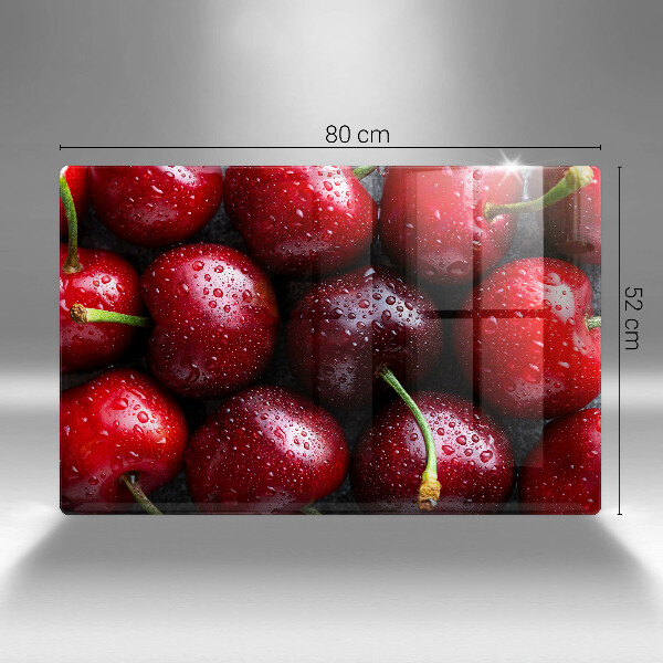 Tvrdené sklo za varnú dosku Detailný záber na čerešne