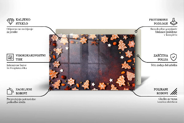 Tvrdené sklo za varnú dosku Perníkové Vianoce