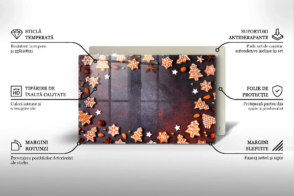 Tvrdené sklo za varnú dosku Perníkové Vianoce