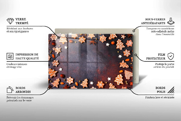 Tvrdené sklo za varnú dosku Perníkové Vianoce