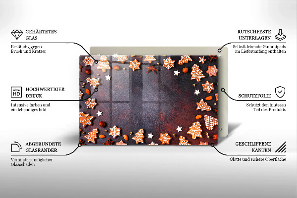 Tvrdené sklo za varnú dosku Perníkové Vianoce