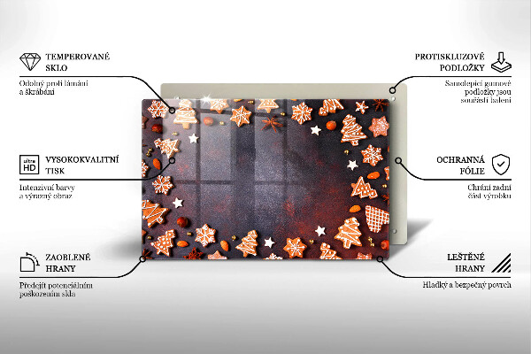 Tvrdené sklo za varnú dosku Perníkové Vianoce