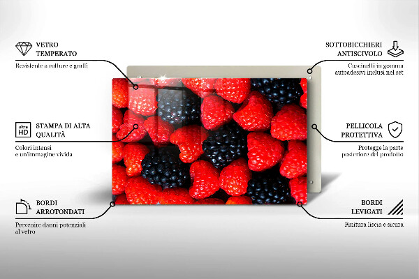 Tvrdené sklo za varnú dosku Maliny a černice