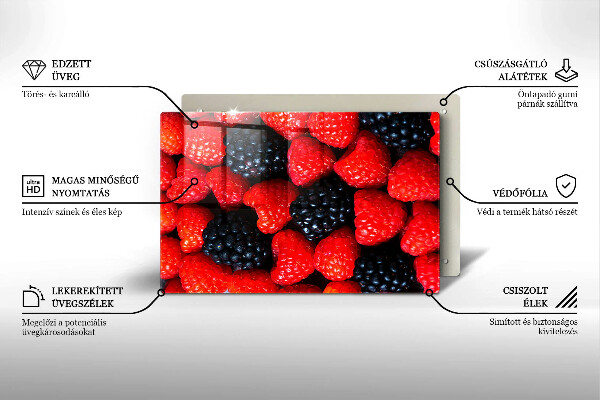 Tvrdené sklo za varnú dosku Maliny a černice