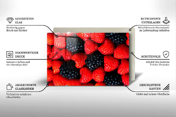 Tvrdené sklo za varnú dosku Maliny a černice