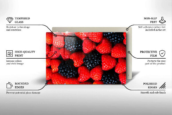 Tvrdené sklo za varnú dosku Maliny a černice