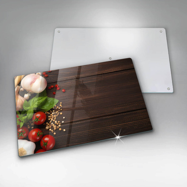 Tvrdené sklo za varnú dosku Zelenina na stole