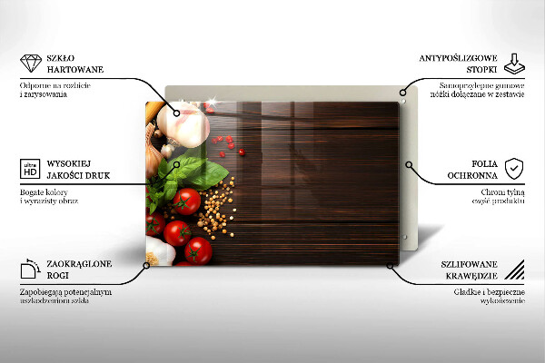 Tvrdené sklo za varnú dosku Zelenina na stole