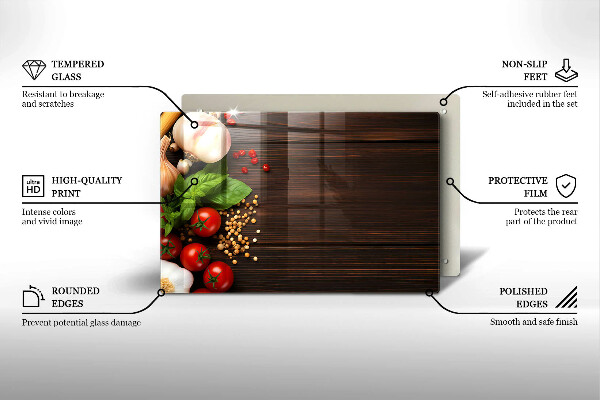 Tvrdené sklo za varnú dosku Zelenina na stole