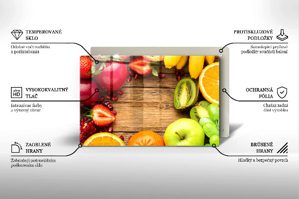 Tvrdené sklo za varnú dosku Čerstvé ovocie