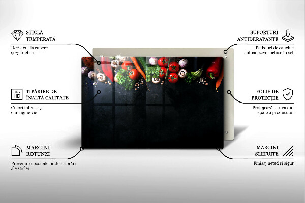 Tvrdené sklo za varnú dosku Farebná zelenina