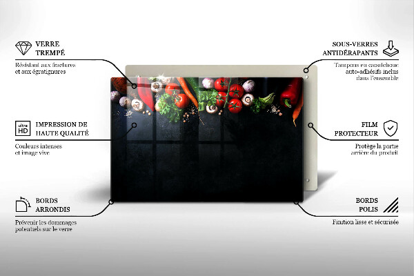 Tvrdené sklo za varnú dosku Farebná zelenina
