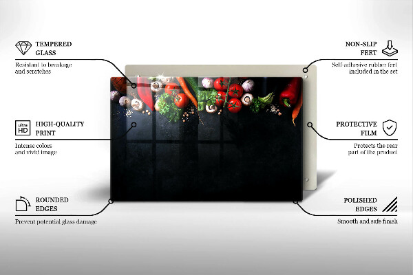 Tvrdené sklo za varnú dosku Farebná zelenina