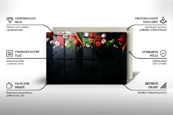 Tvrdené sklo za varnú dosku Farebná zelenina