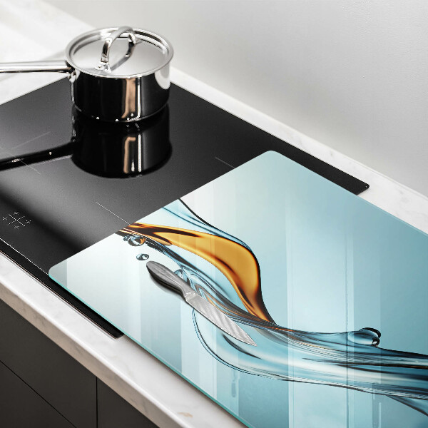 Tvrdené sklo za varnú dosku Voda na modrom pozadí