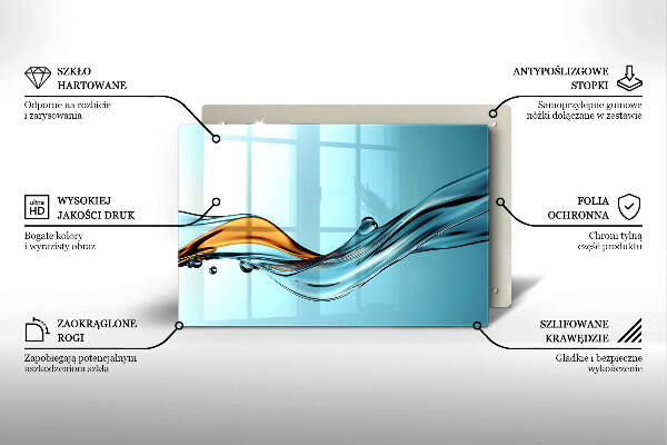 Tvrdené sklo za varnú dosku Voda na modrom pozadí