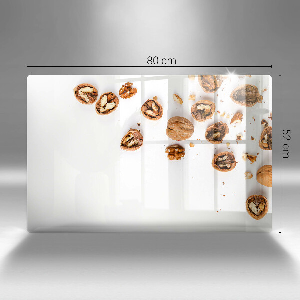 Tvrdené sklo za varnú dosku Orechy na bielom pozadí