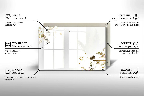 Tvrdené sklo za varnú dosku Zimné dekorácie