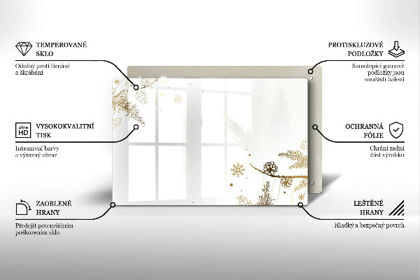 Tvrdené sklo za varnú dosku Zimné dekorácie