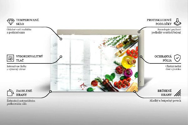 Tvrdené sklo za varnú dosku Zelenina a korenie