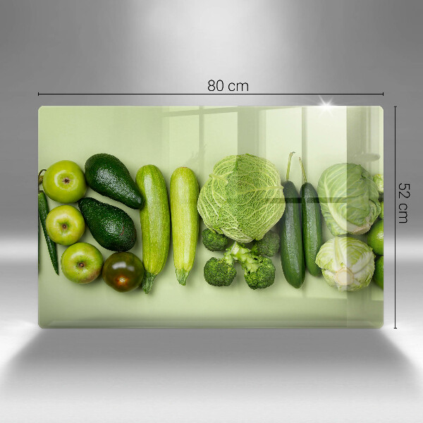 Tvrdené sklo za varnú dosku Zelené ovocie a zelenina