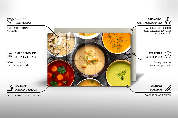 Tvrdené sklo za varnú dosku Farebné polievky