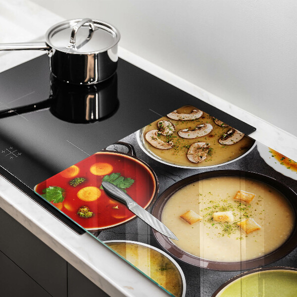 Tvrdené sklo za varnú dosku Farebné polievky