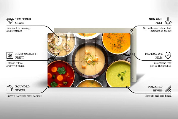 Tvrdené sklo za varnú dosku Farebné polievky