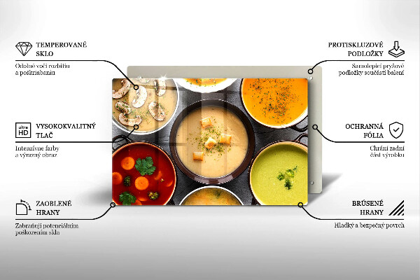 Tvrdené sklo za varnú dosku Farebné polievky