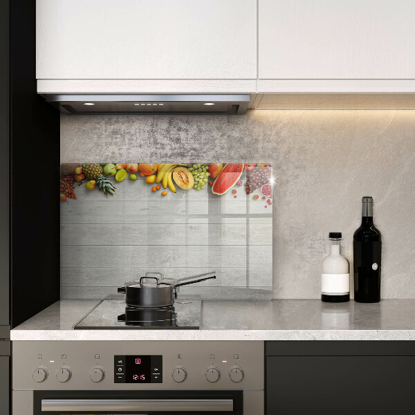 Kalené sklo za sporák Ovocie na obaloch