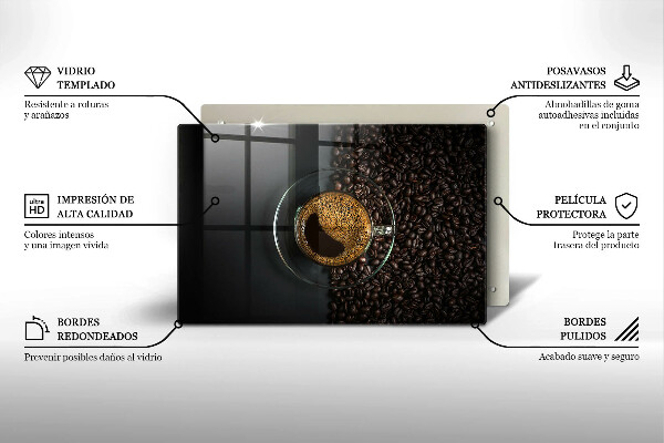 Sklo za varnú dosku Káva a fazuľa