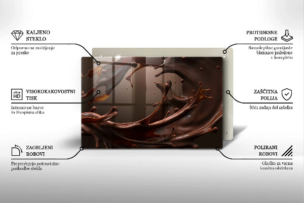 Sklo za varnú dosku Tekutá čokoláda