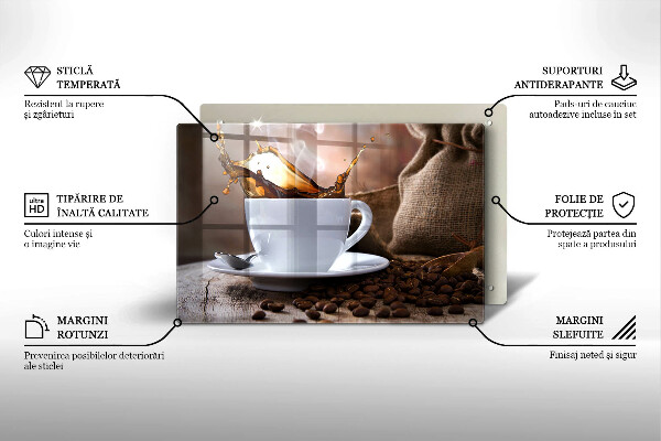 Sklo za varnú dosku Šálka a kávové zrná