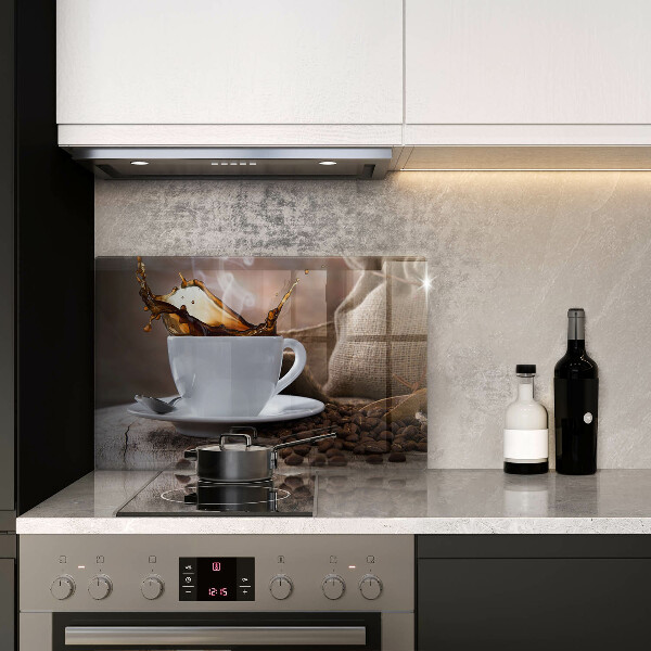 Sklo za varnú dosku Šálka a kávové zrná