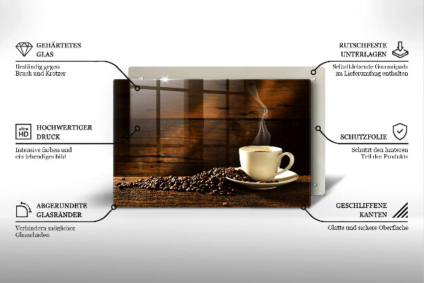 Sklo za varnú dosku Drevená šálka na kávu