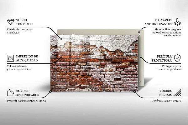 Sklo za varnú dosku Stará tehlová a betónová stena