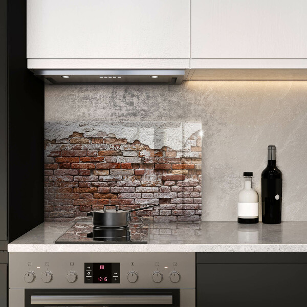 Sklo za varnú dosku Stará tehlová a betónová stena